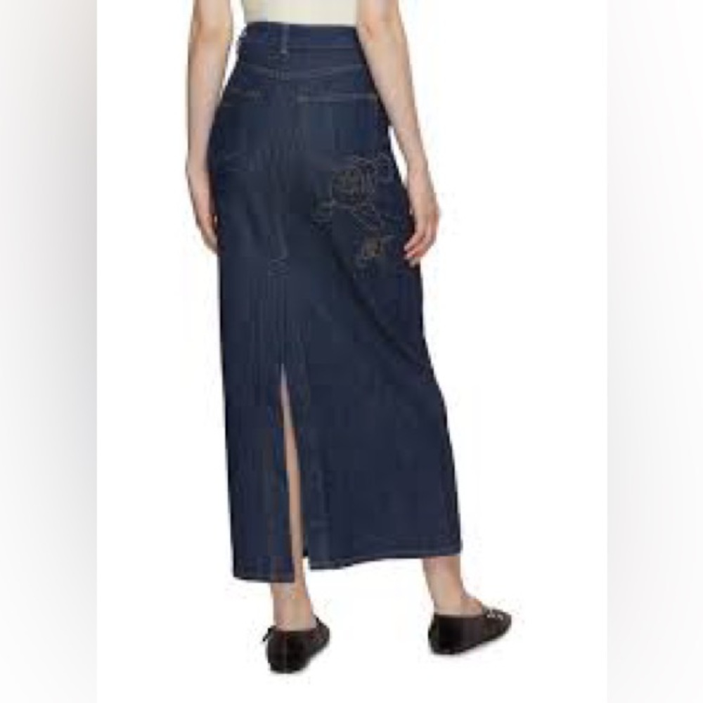 NWT GANNI Rinse Rose Denim Maxi Skirt euro 52 us L to XL - Picture 2 of 9